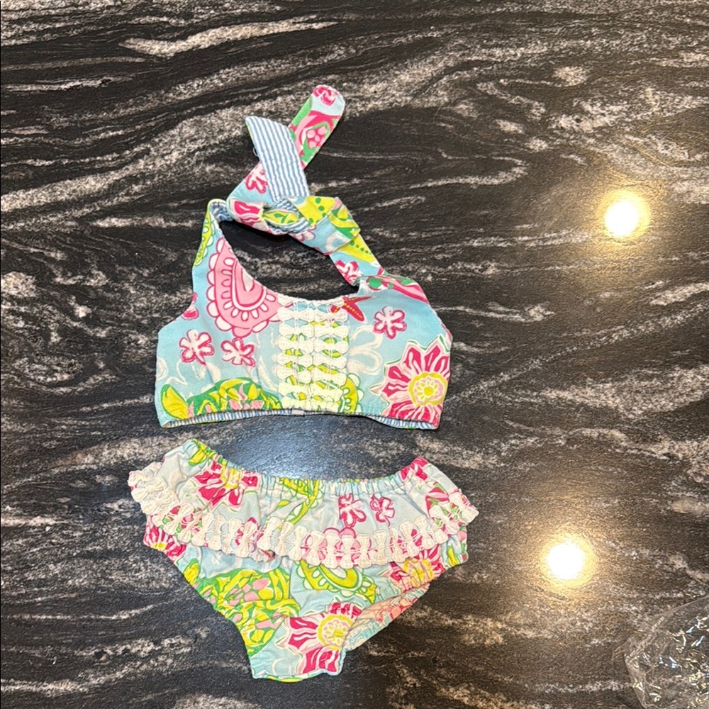 Mud Pie swimsuit Colorful Floral Baby Bikini Set